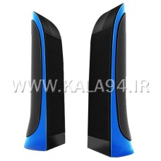 اسپیکر دو تکه Kisonli S-111 لپ تاپی / رنگ آبی / اندازه بزرگ / طراحی زیبا / ولوم دار روی کابل / درگاه اتصالی USB و AUX / رنگبندی / دارای وضوح و قدرت صدای بالا